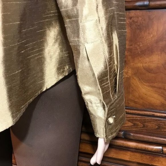 NWOT Kasper Gold Label Shantung Texture Gold Rush Top - Picture 9 of 11
